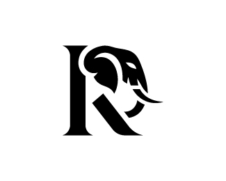 Letter K Elephant Logo