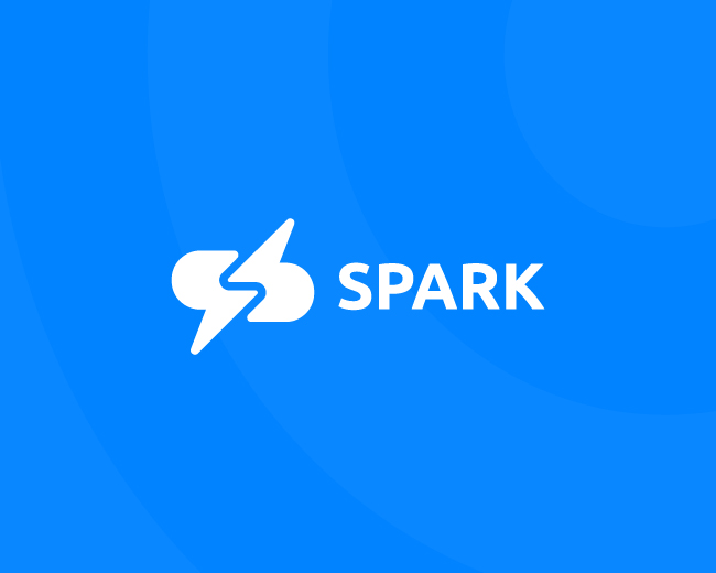 spark | s letter with energy symbol