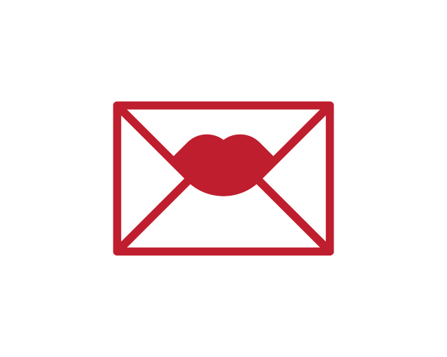 modern bold kiss mail logo