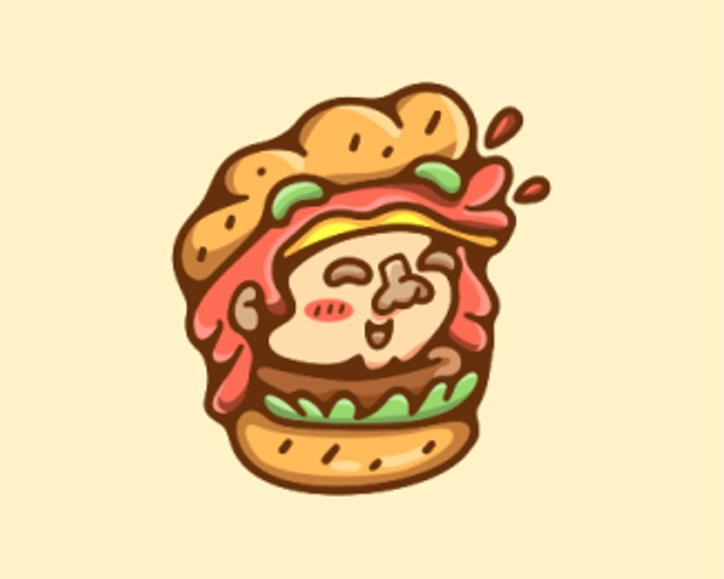 Funny Burger Food Logo