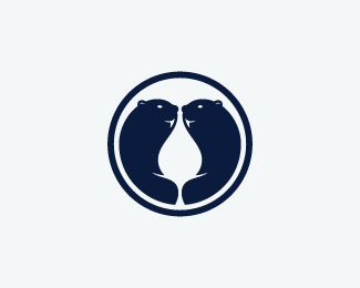 Twin Beaver Drop Circle Logo