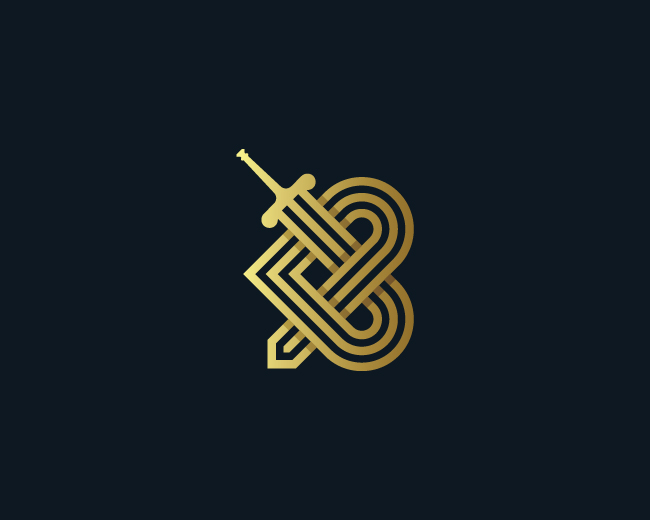 K Or B Sword Logo