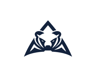 Letter A Alpha Bear Logo