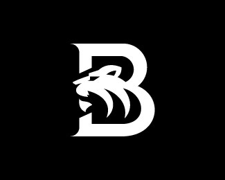 Bold Letter B Lion Monogram Logo