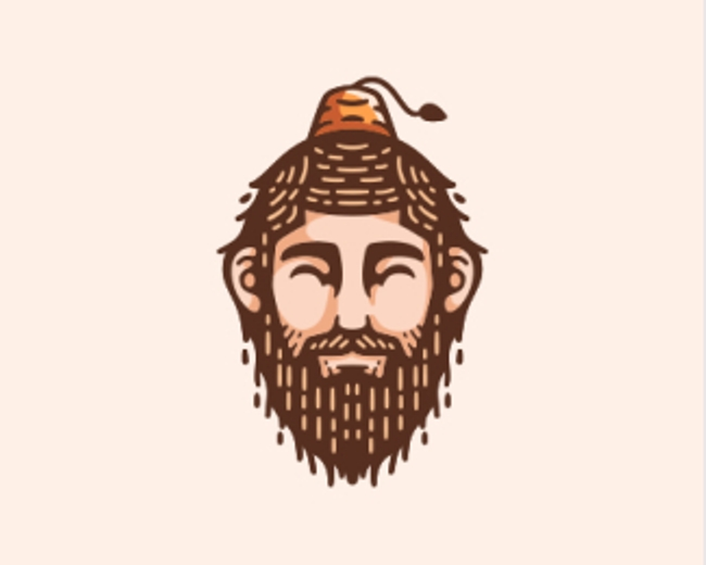 Retro Beard Man Logo