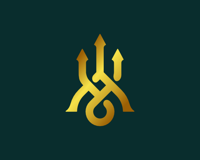 Letter AY YA Trident Logo