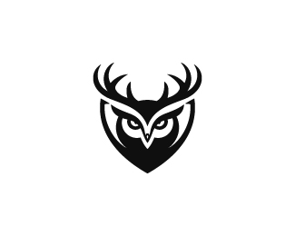 Owl Deer Shield Logo