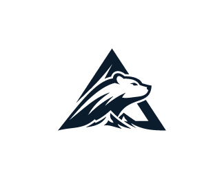 Apex Bear Letter A Mountain Logo