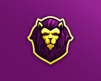 Lion Mascot_Logo in Purple