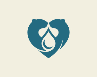 Beaver Heart Water Drop Logo