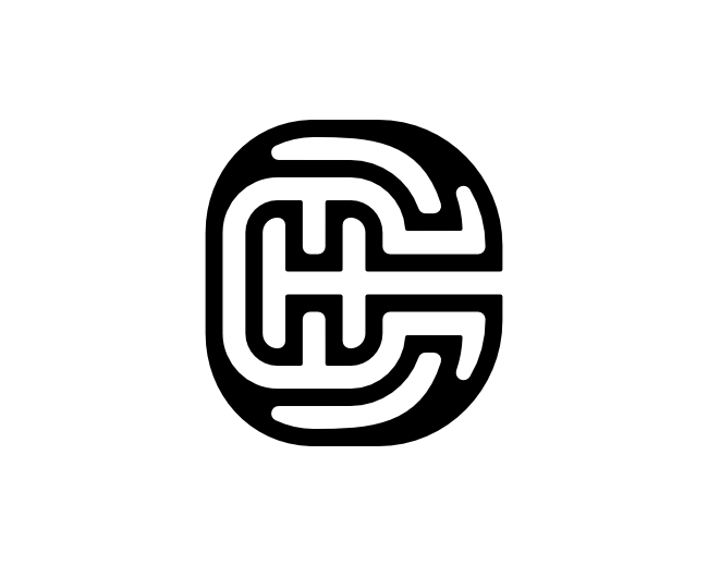Initial CH Initial HC Monoline Monogram Logo