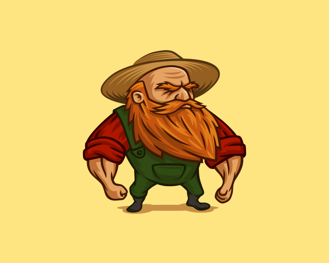 Strong Bearded Farmer Logo