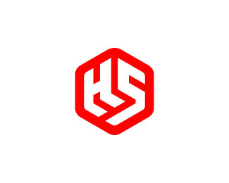 HS Letter Monogram Hexagon Logo
