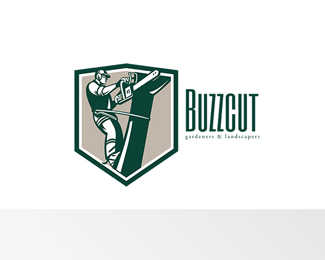 Buzz Cut Gardening Landscaper Logo