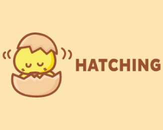 Hatching Chicken Egg Cartoon Logo Design