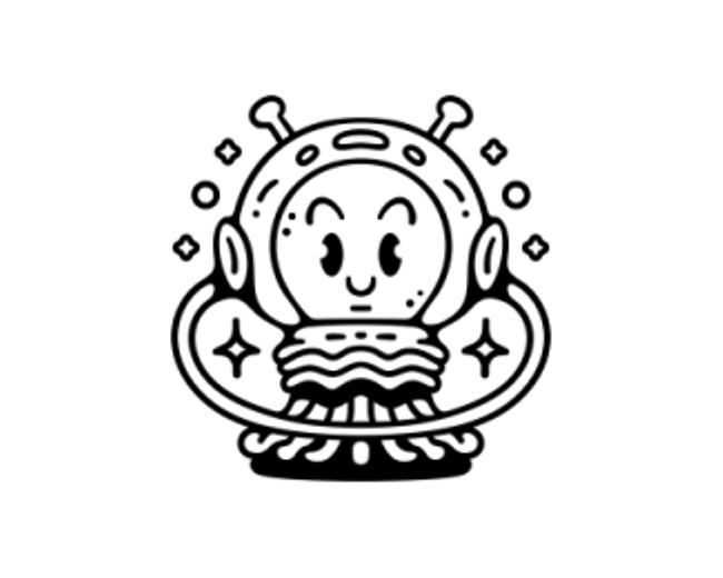 Jellyfish Alien Astronaut Logo