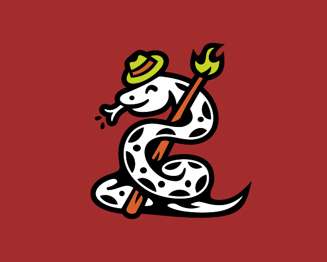 Adventure Snake Torch Journey Logo