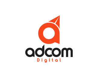 Adcom Digital Marketing Logo, Letter A Paper Plane