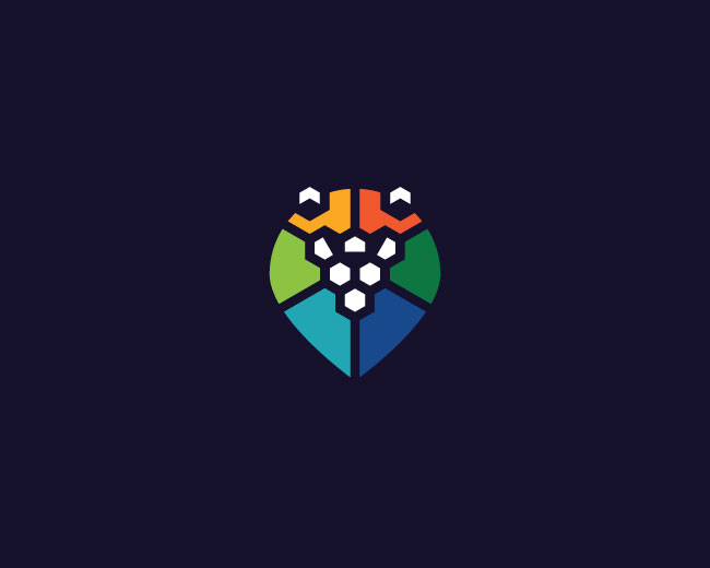 Geometric Colorful Lion Logo