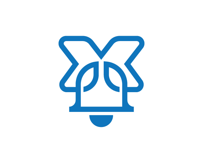 monoline monogram X bell logo
