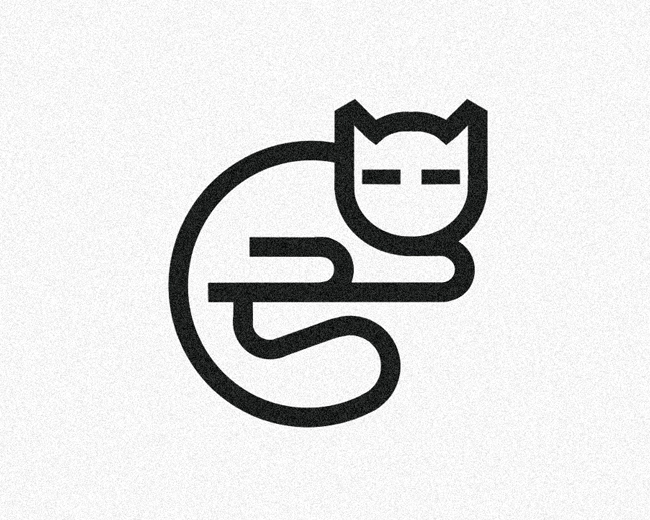 Lazy cat logomark design