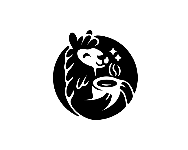 Llama Coffee Bean Nature Logo