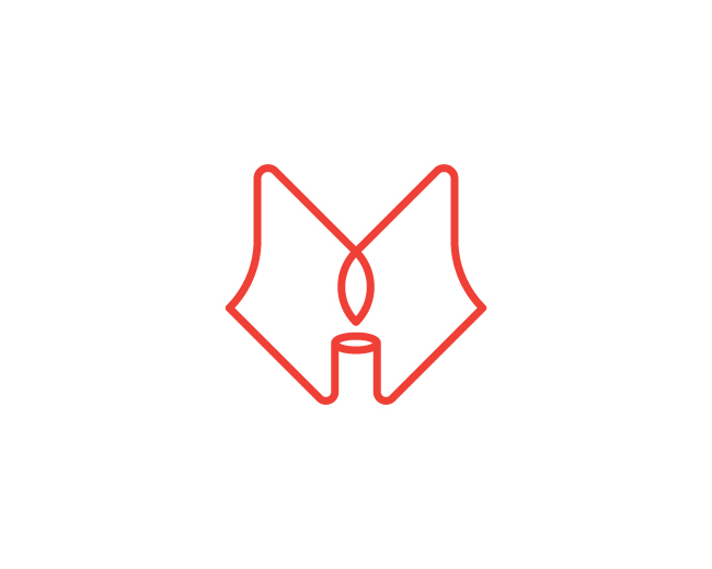 Minimal Fox Candle Logo