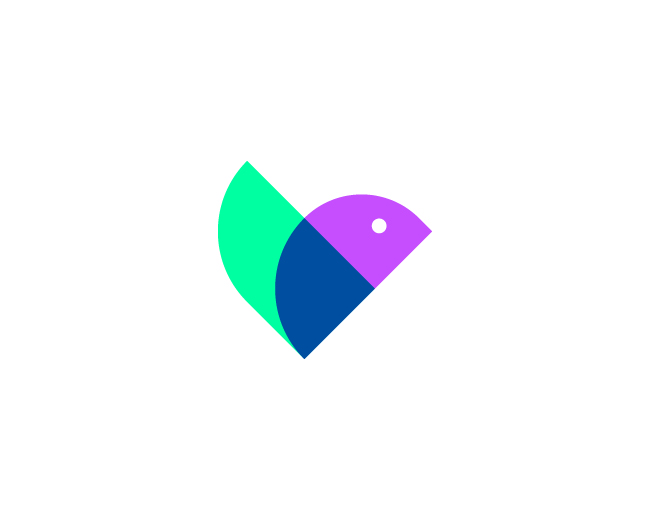 Love Bird Logo, Colorful Minimalist Bird Icon