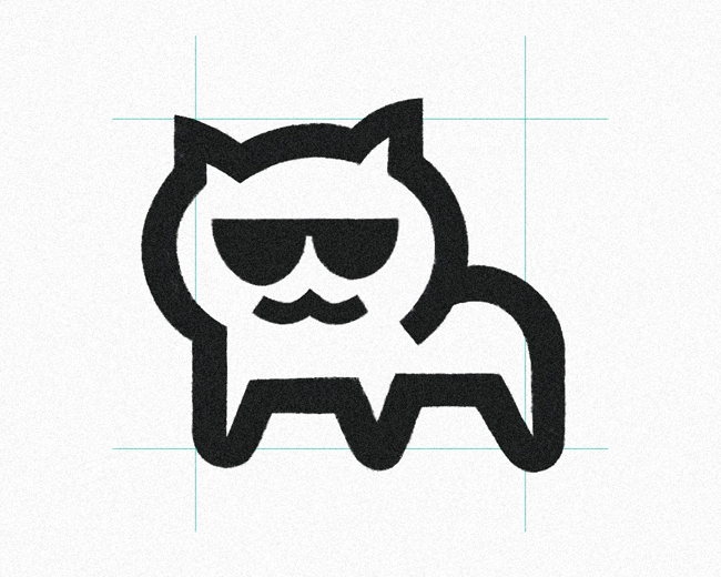 Cool Sunglasses Cat logomark design