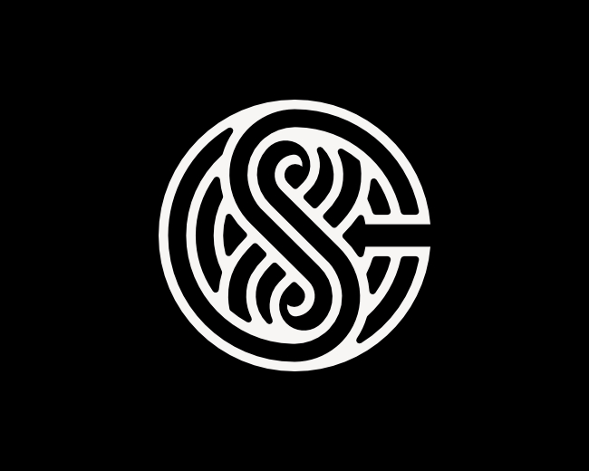 Letter CS Initial SC Infinity Monoline Monogram Lo