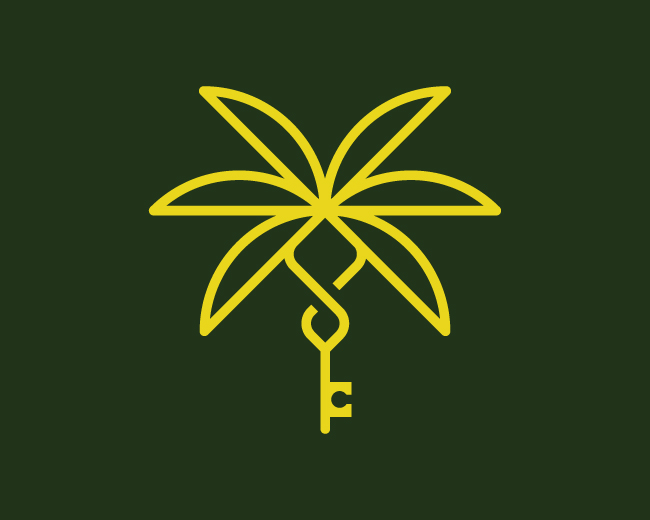 elegant palm key real estate logo logo