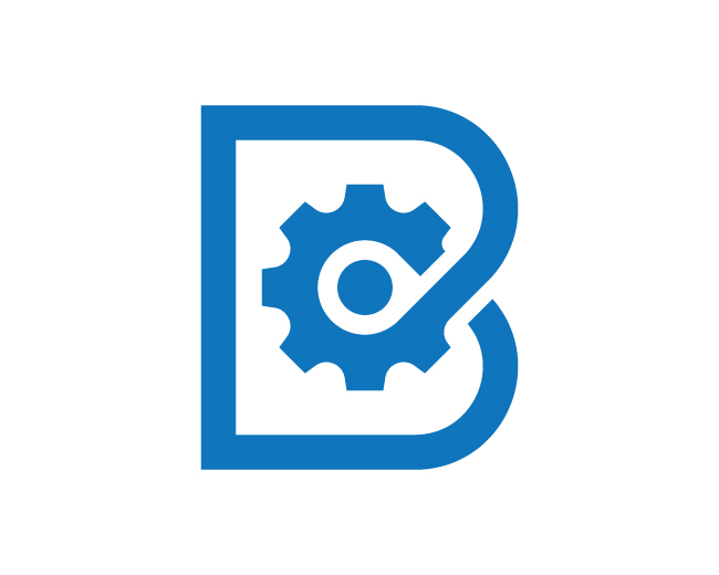 modern B gear logo