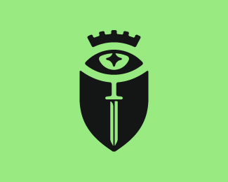 Shield With Sword And Eye Logo