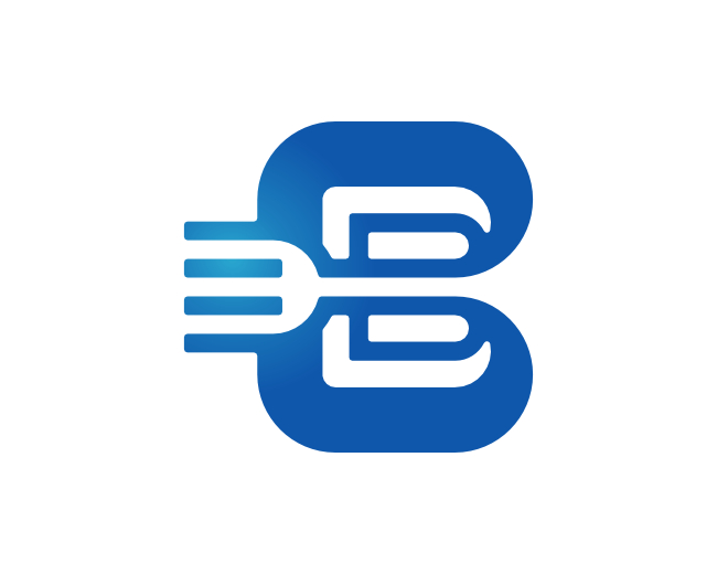 Letter B Fork Logo