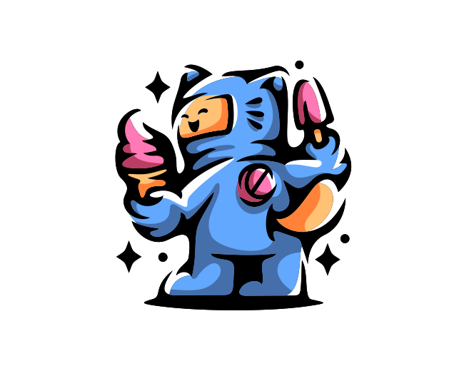 Space Ice Cream Cat Logo