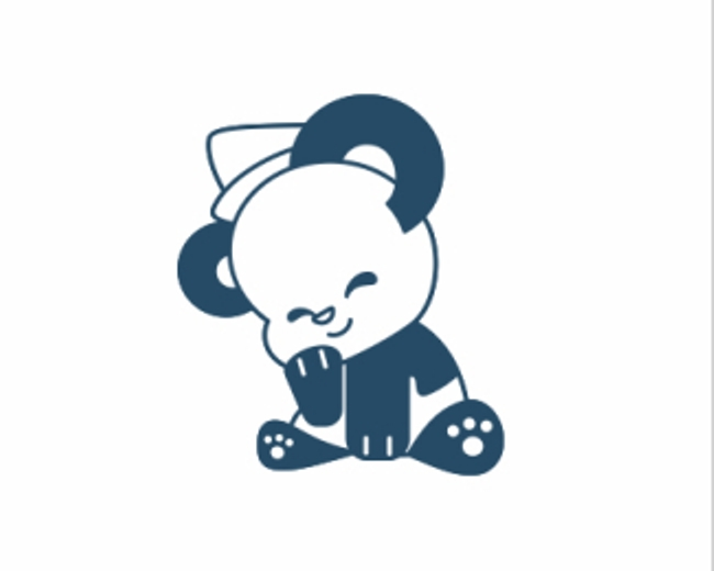 Panda Child Sitting Logo