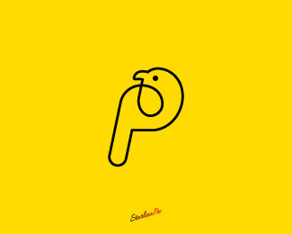 Letter P Parrot Logo