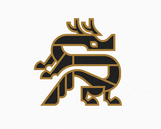 Mythical Deer Dragon logomark design
