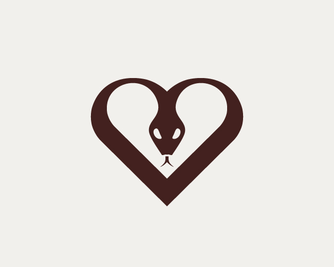 Minimal Snake Heart Logo
