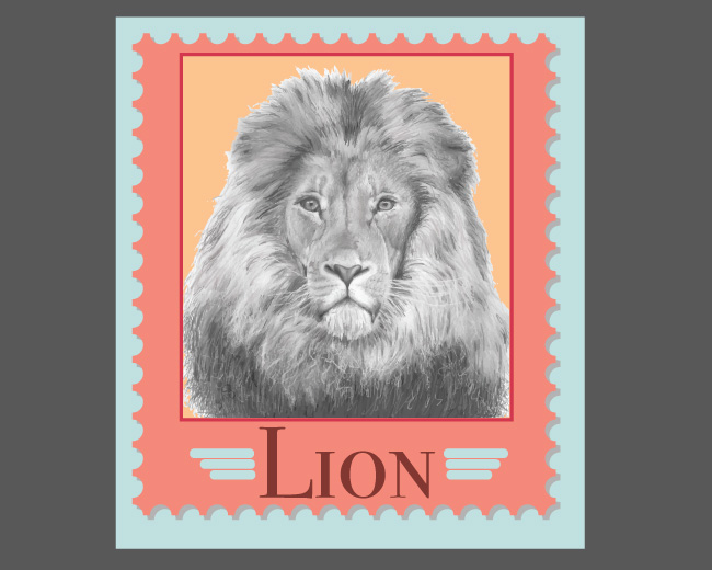 Lion stamp