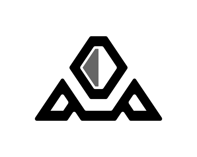 Letter A Diamond Stone Monogram Logo