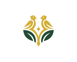 Twin Bird Leaf Logo