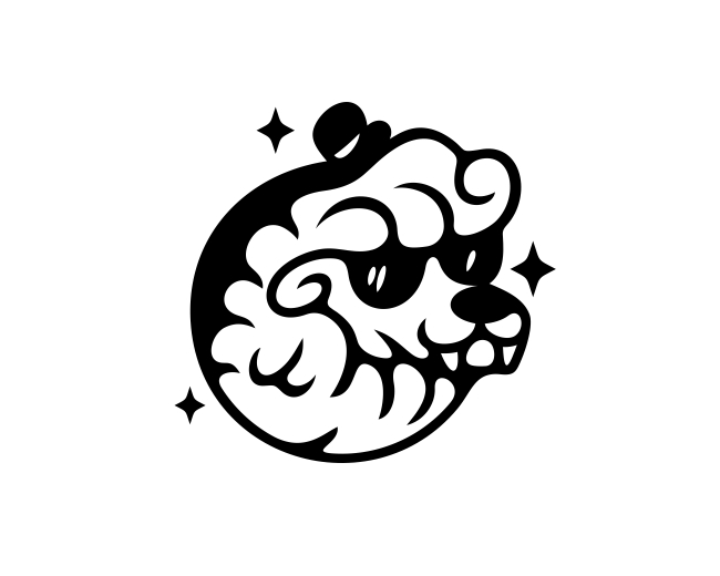 Cool Wolf Sheep Fun Logo