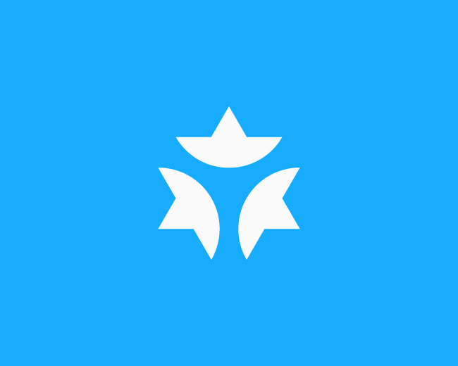 Minimalist Trinity Star Logo Mark