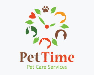 Pet Time Pet Care Services Logos for Sale
