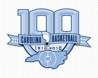 UNC 100 Years of Basketball Logo