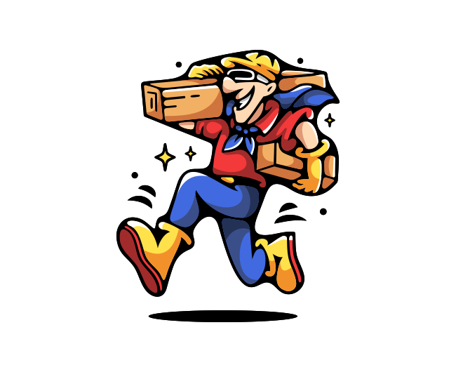 Wood Carpenter Repair Mascot Logo