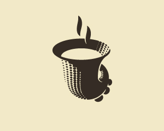 Jazz trumpet coffee cup logo