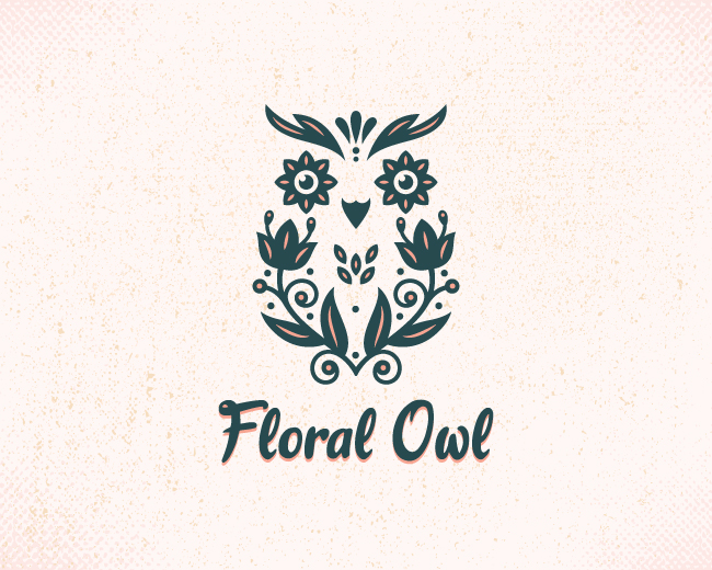Natural Floral Owl Logo