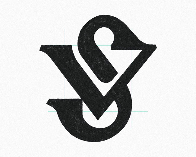 S V monogram typography logomark design